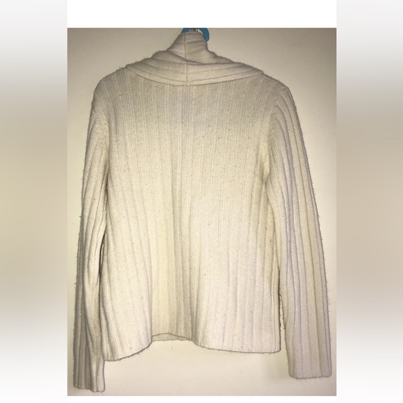 Lauren Ralph Lauren Cowl Neck Sweater Medium White Cashmere Blend Womens GUC - Picture 2 of 3